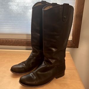 Frye Melissa Button Boots - Dark Brown
